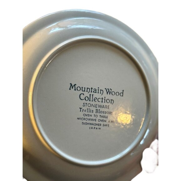 Mountain Wood Collection Stoneware Trellis Blossom 10.5" Dinner Plates 5 - Picture 9 of 11